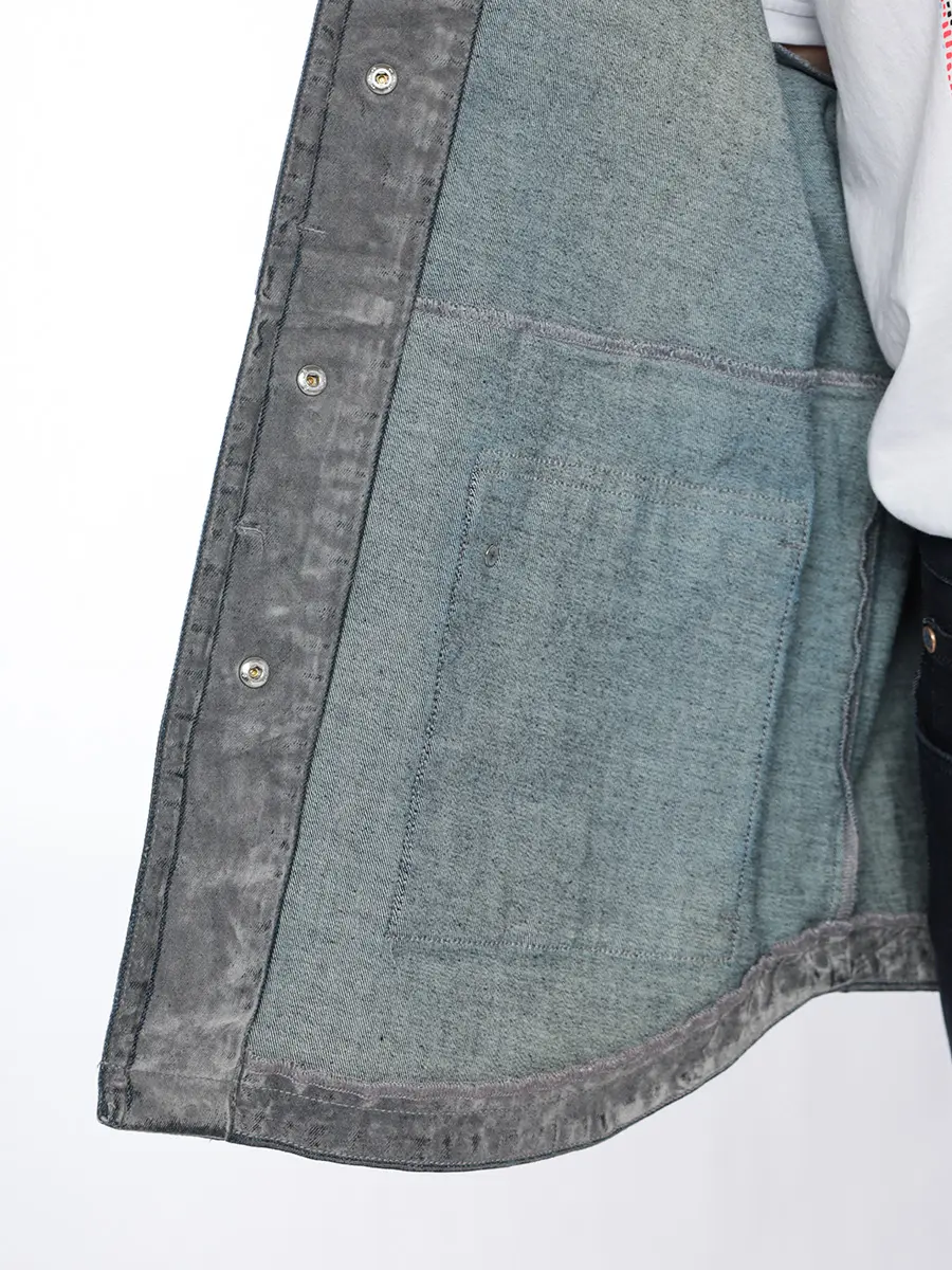 Бархатный джинсовый жакет в винтажном стиле